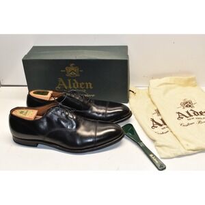 Alden 907 Straight Tip Bal Oxford Black Mens 14 C Leather Dress Shoes & Box USA